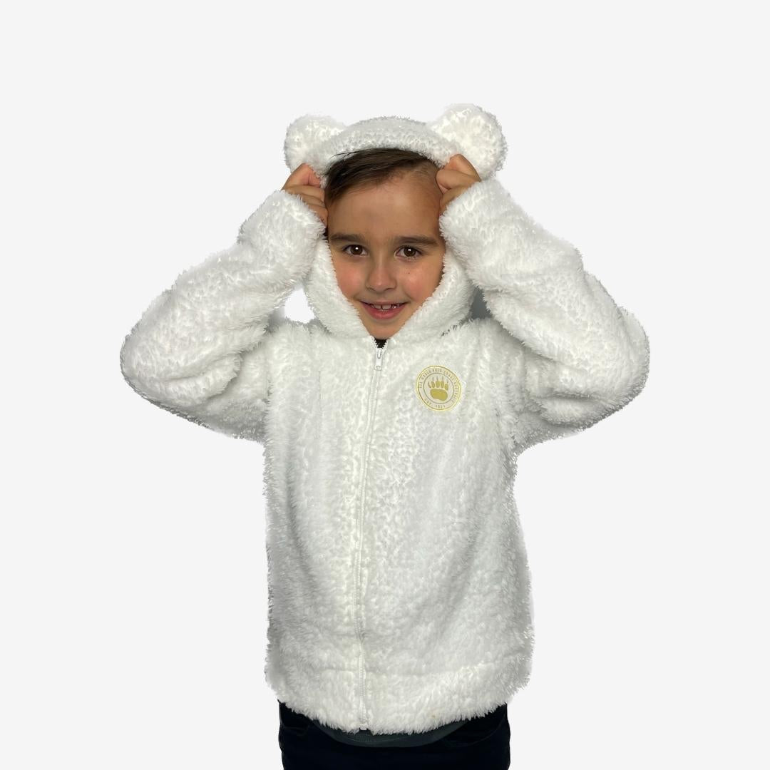 Fleece Sweatshirt - White/teddy bear - Kids