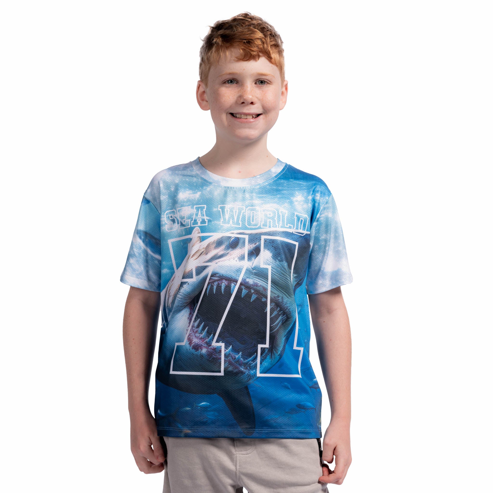Sea World Shark Print Kids T-shirt