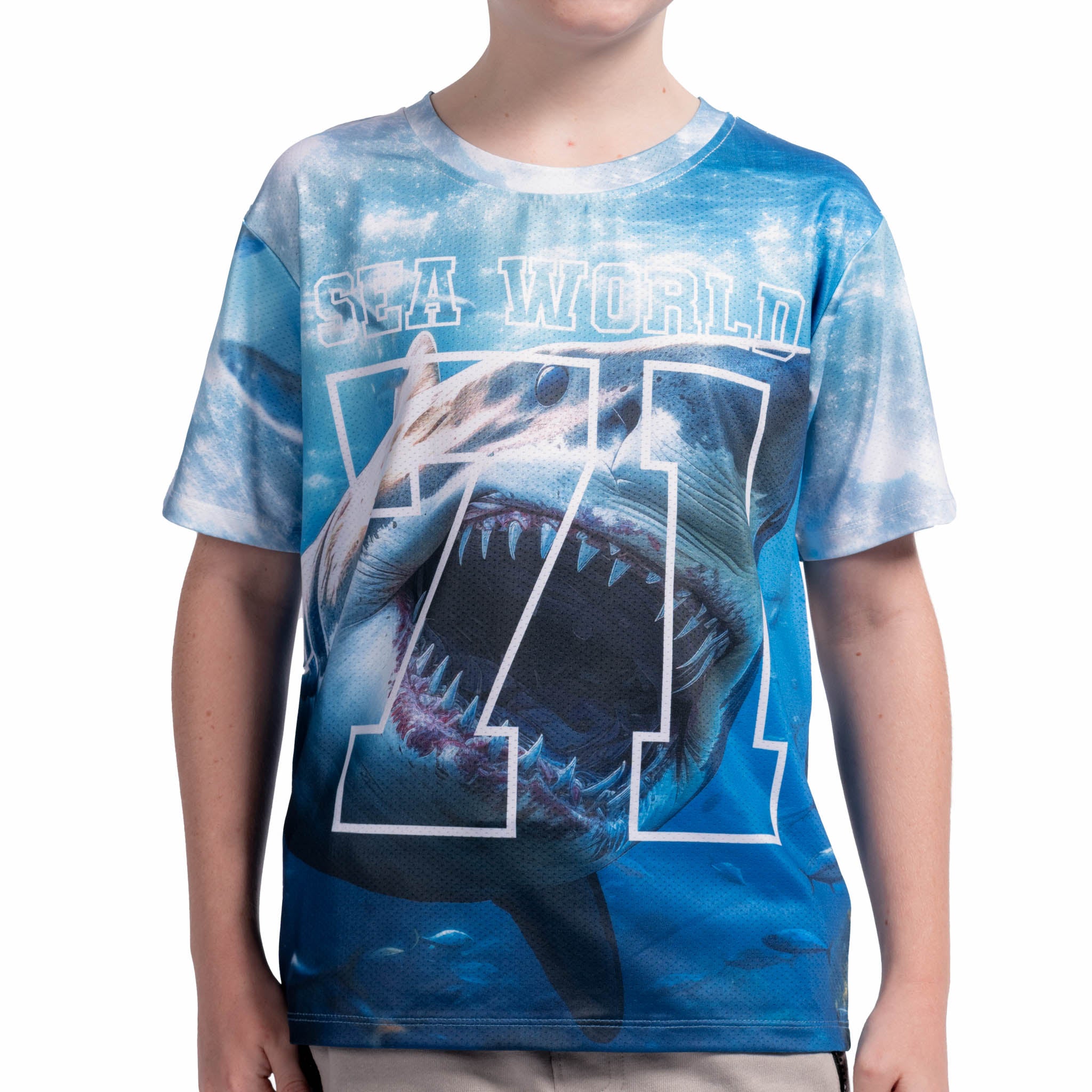 Sea World Shark Print Kids T-shirt