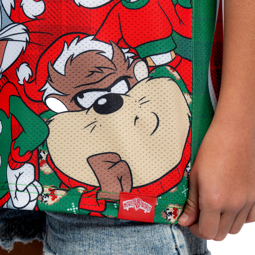 White Christmas Kids Basketball Singlet