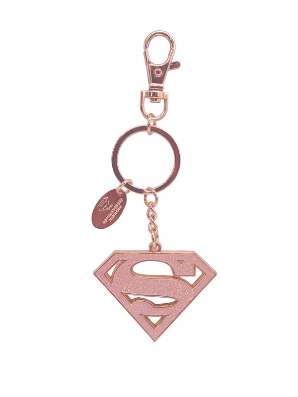 Supergirl Glitter Logo Keyring