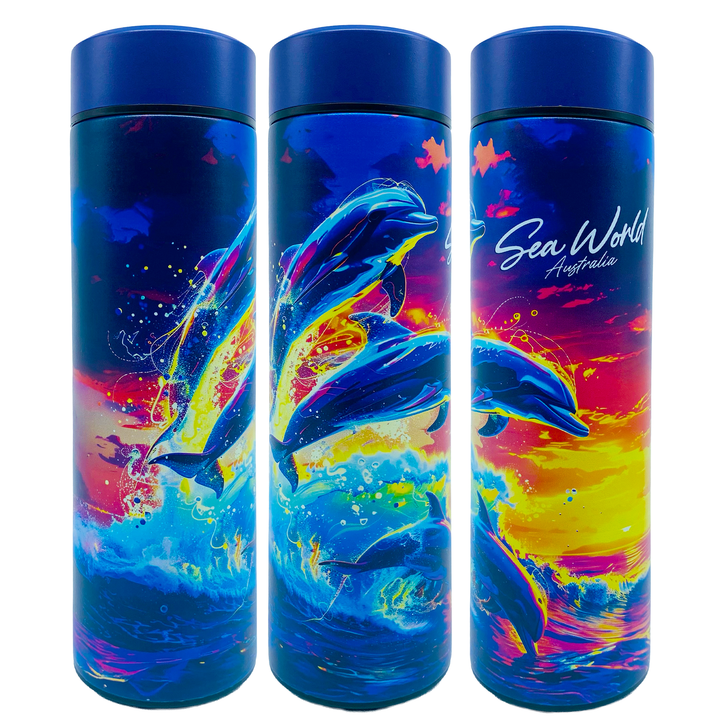 Sea World Dolphin Splash Metal Sipper Bottle