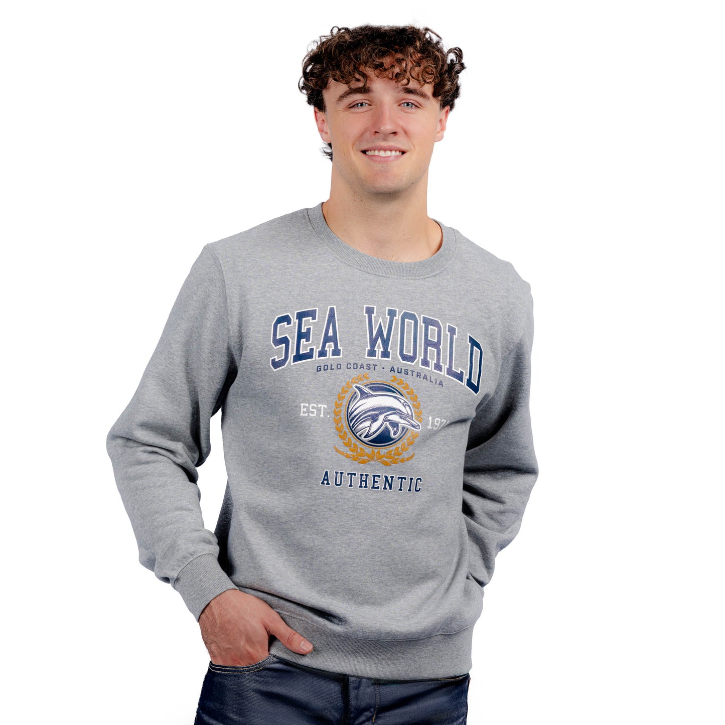 Sea World Varsity Crew neck Sweater