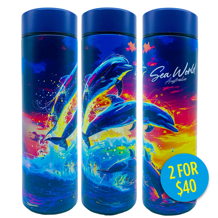 Sea World Dolphin Splash Metal Sipper Bottle