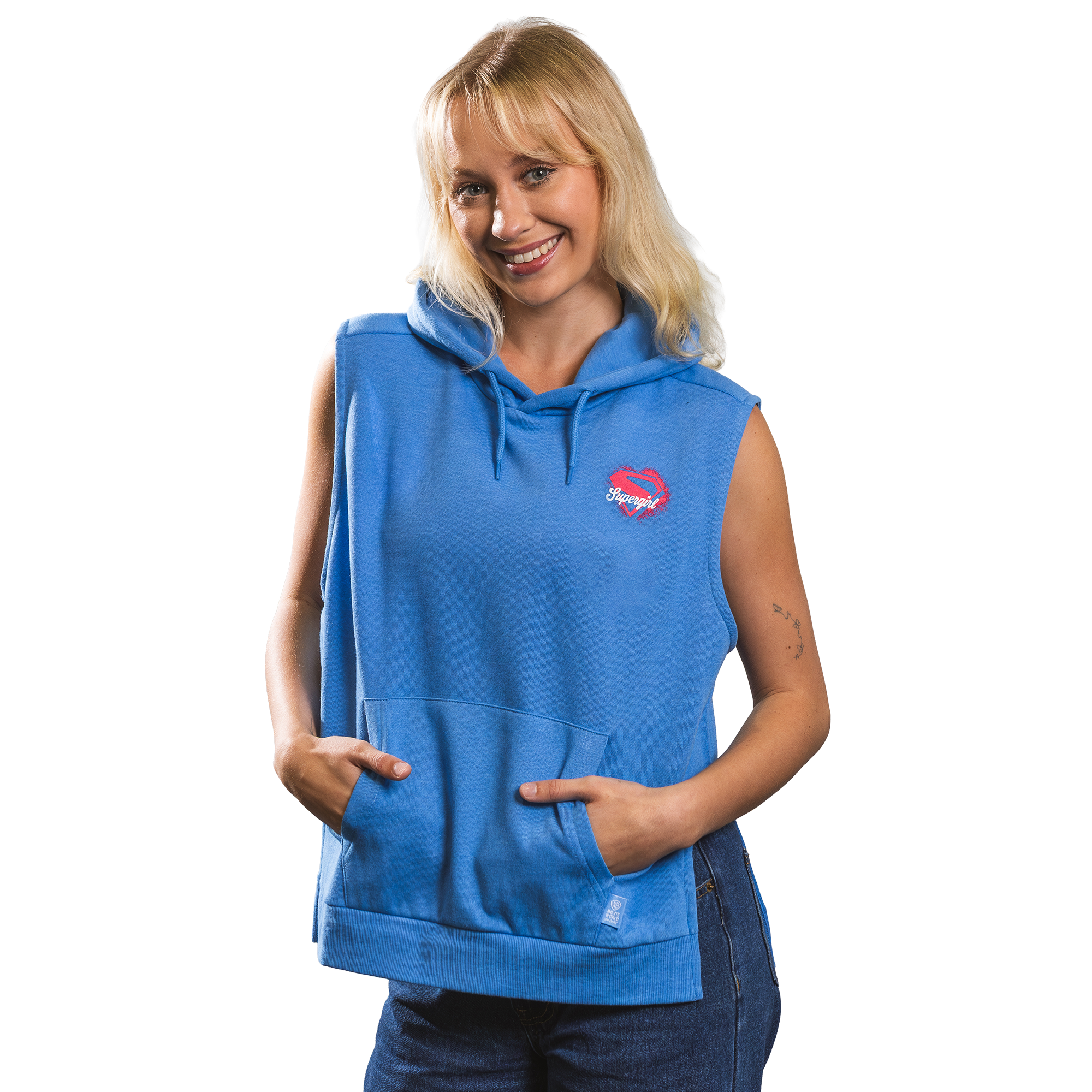 Supergirl Adult Fleece Hooded Tank