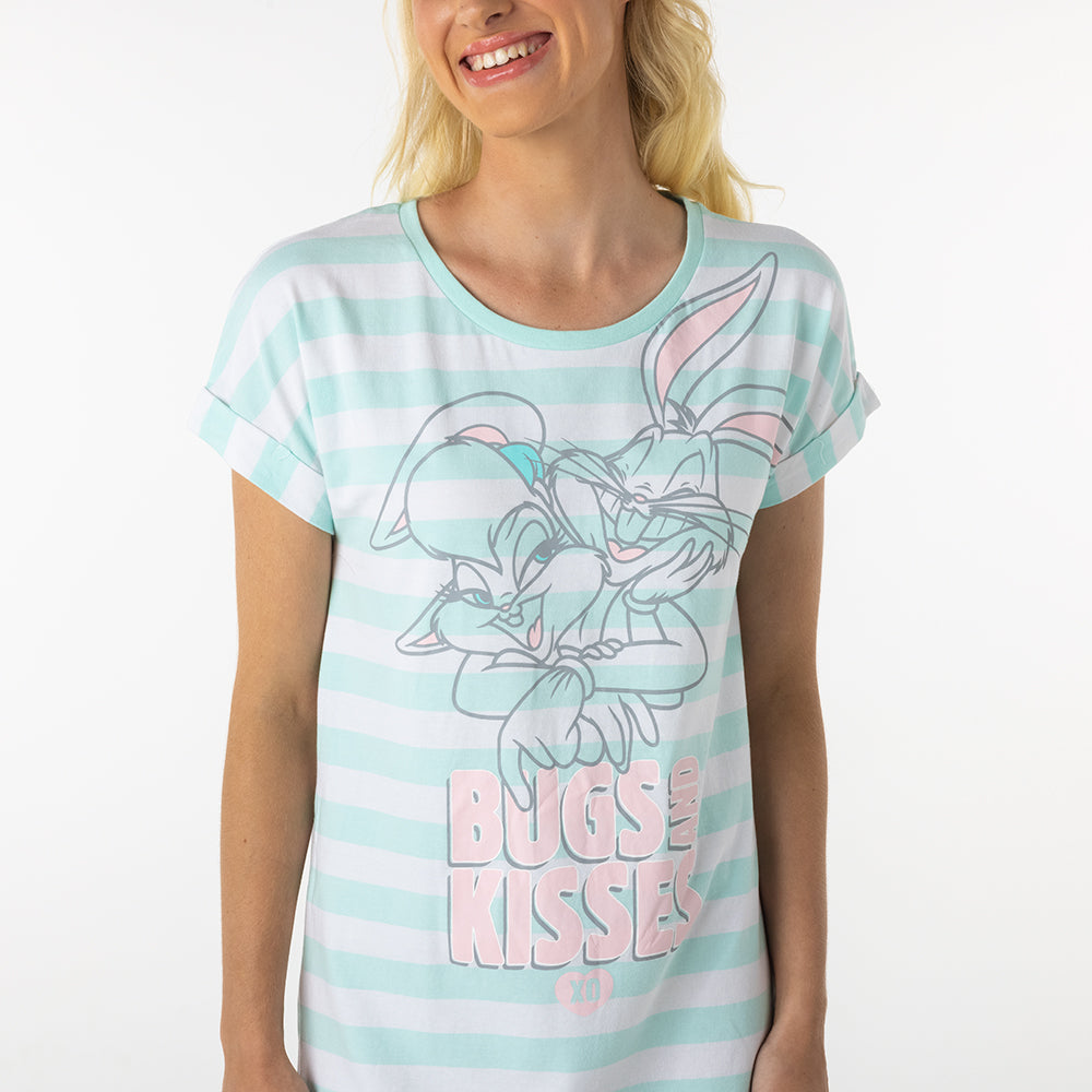 Bugs Bunny & Lola Bunny Womens Nightie - 'Bugs & Kisses'
