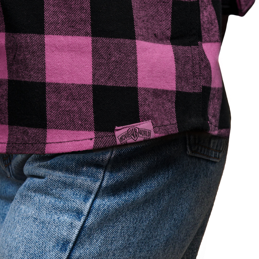 #Harley Quinn Bubble Gum Flannel Shirt