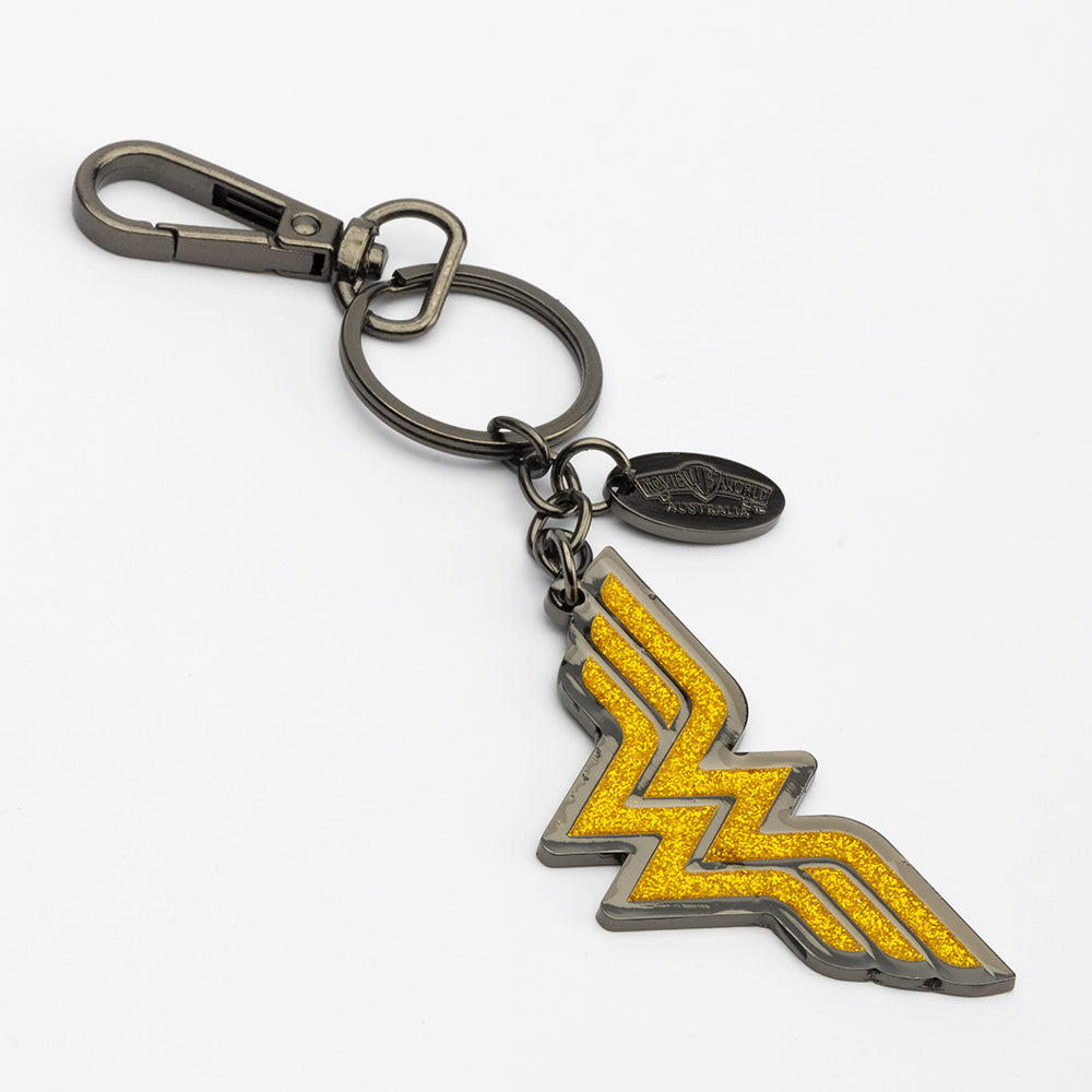 Wonder Woman Glitter Logo Metal Keyring